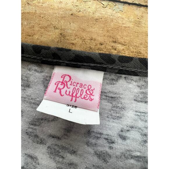 NWT Ric Rac & Ruffles Cat’s Meow Women’s Long Sleeve Peplum Top Size Large - Picture 3 of 5